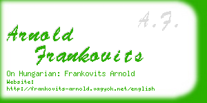 arnold frankovits business card